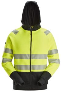 High-Vis Klasse 2, Hoodie met Rits - SNICKERS WORKWEAR - 2839