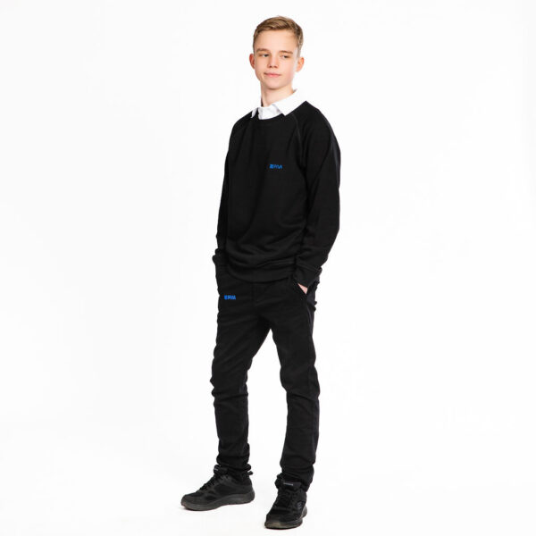Sweater ronde hals jongens zwart - PIVA - PI19