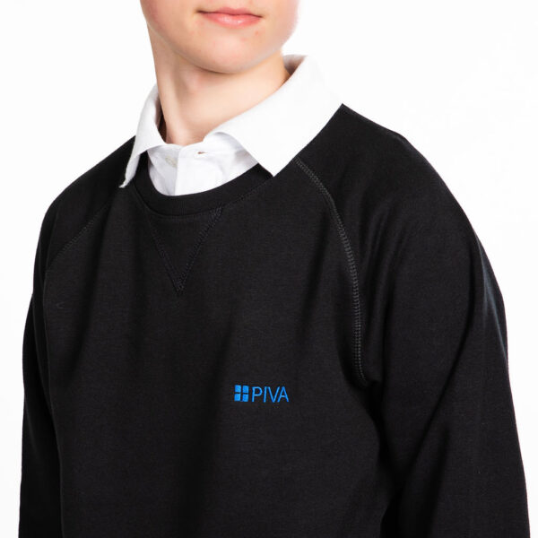 Sweater ronde hals jongens zwart - PIVA - PI19 - Afbeelding 3