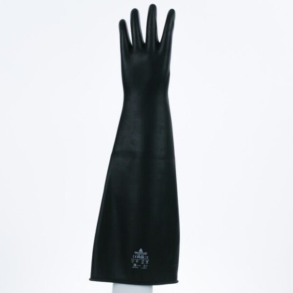 Poedervrije waterdichte handschoen niet-ondersteund - Glad latex - Lengte :  600   mm - DELTAPLUS - LA600 - Afbeelding 3
