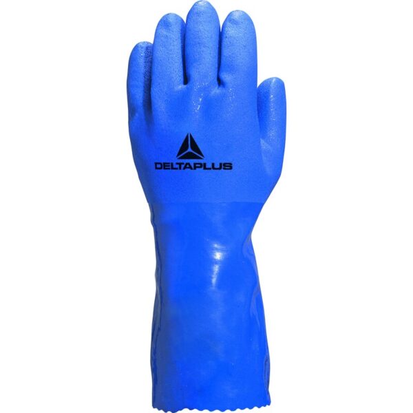 Waterdichte handschoen ondersteund - Katoen - aangrijpend getextureerd PVC - Jauge : 13 - Lengte :  300   mm - DELTAPLUS - VE780