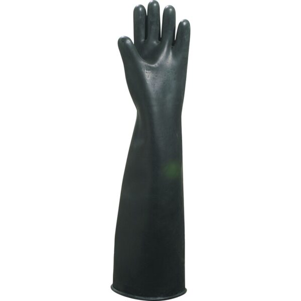 Poedervrije waterdichte handschoen niet-ondersteund - Glad latex - Lengte :  600   mm - DELTAPLUS - LA600 - Afbeelding 2
