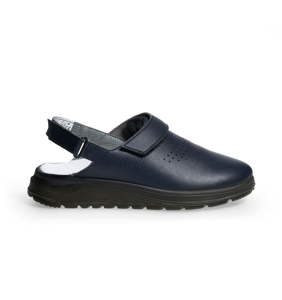 OB Active klomp donker blauw perforated met velcro fastening - ABEBA - 845020