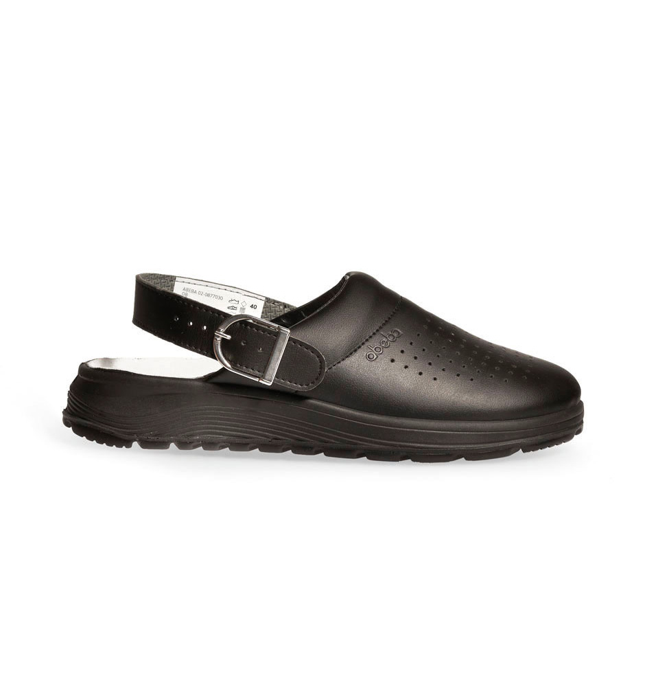 OB Active klomp zwart perforated met buckle fastening - ABEBA - 877030