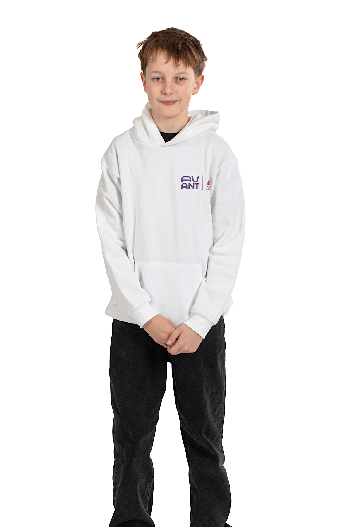 Sweater uniseks met kap wit - avAnt - AV59