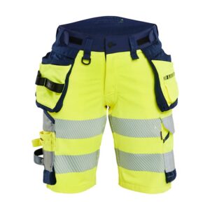 Dames High Vis werkshort 4-weg stretch met gereedschapzakken - BLAKLADER WORKWEAR - BL7020