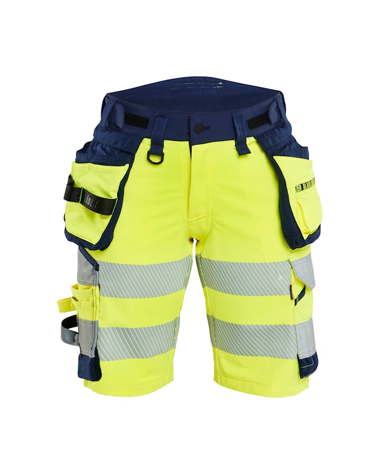 Dames High Vis werkshort 4-weg stretch met gereedschapzakken - BLAKLADER WORKWEAR - BL7020