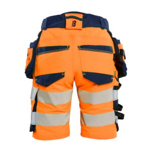 Dames High Vis werkshort 4-weg stretch met gereedschapzakken - BLAKLADER WORKWEAR - BL7020