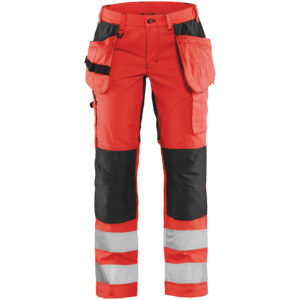 Dames High Vis werkbroek met stretch en gereedschapzakken - BLAKLADER WORKWEAR - BL7163