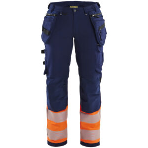 Dames High Vis werkbroek 4-weg stretch met gereedschapszakken - BLAKLADER WORKWEAR - BL7193