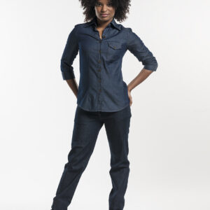 Women Blue Denim Stretch 3/4 Sleeve - Chaud Devant - CD-619