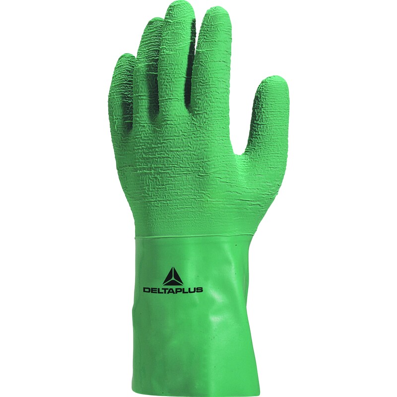 Waterdichte handschoen ondersteund - Gripvaste getextureerde latex - Lengte : 300 mm - DELTAPLUS - LAT50