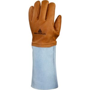 Gesneden en genaaide handschoen handpalm leder/rug leder - Rund - Lengte : 400 mm - DELTAPLUS - CRYOG