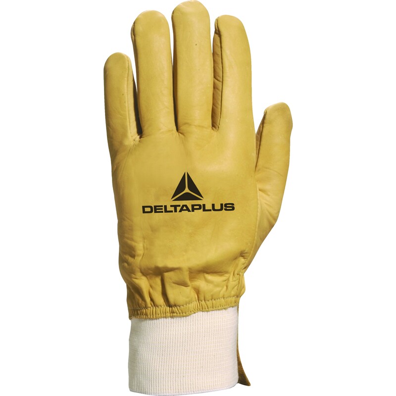 Gesneden en genaaide handschoen handpalm leder/rug leder - Rund - DELTAPLUS - CBHV2