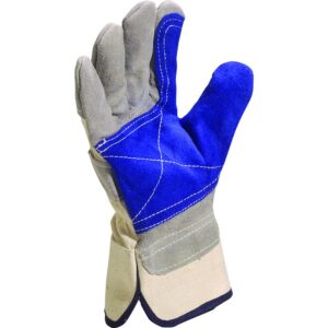 Gesneden en genaaide handschoen handpalm leder/rug stof - Rund - DELTAPLUS - DS202RP