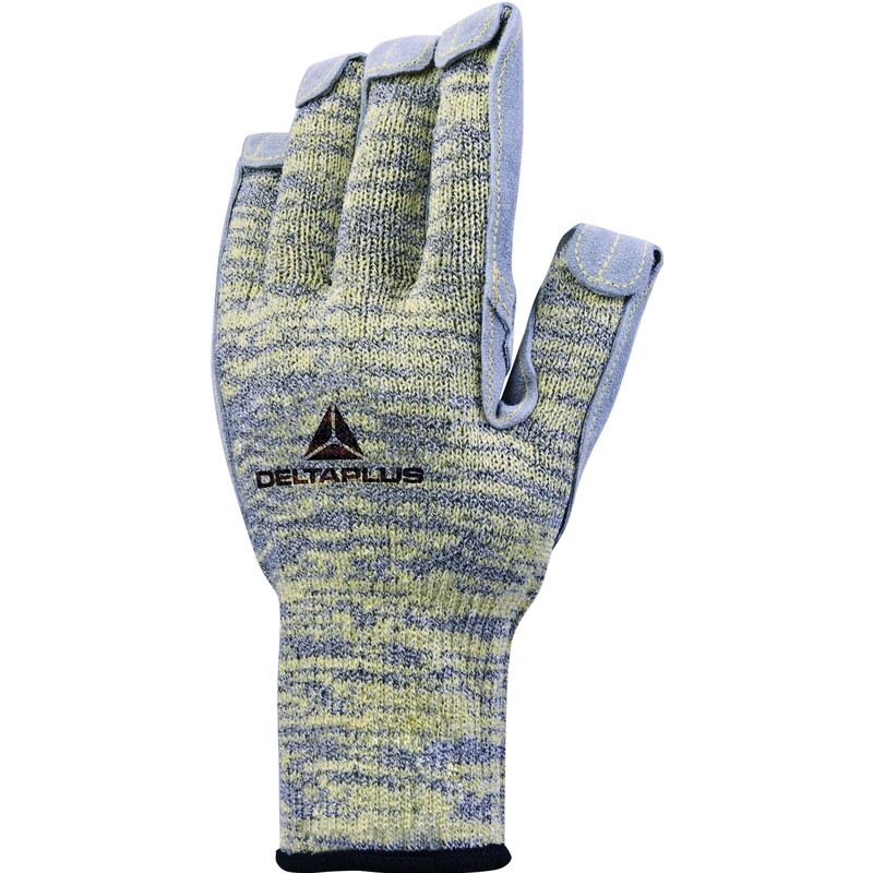 Gebreide handschoen lederen handpalm zonder coating - HEATnocut, HDPE - Jauge : 10 - DELTAPLUS - VECUTDX0