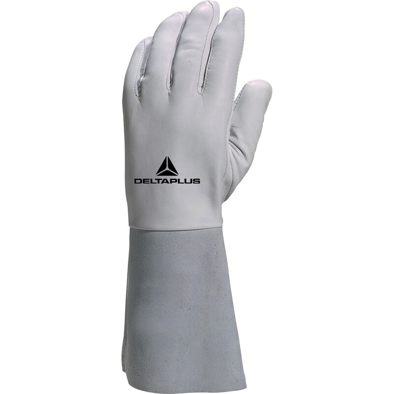 Gesneden en genaaide handschoen handpalm leder/rug leder - Geit - Lengte : 350 mm - DELTAPLUS - GFA115K