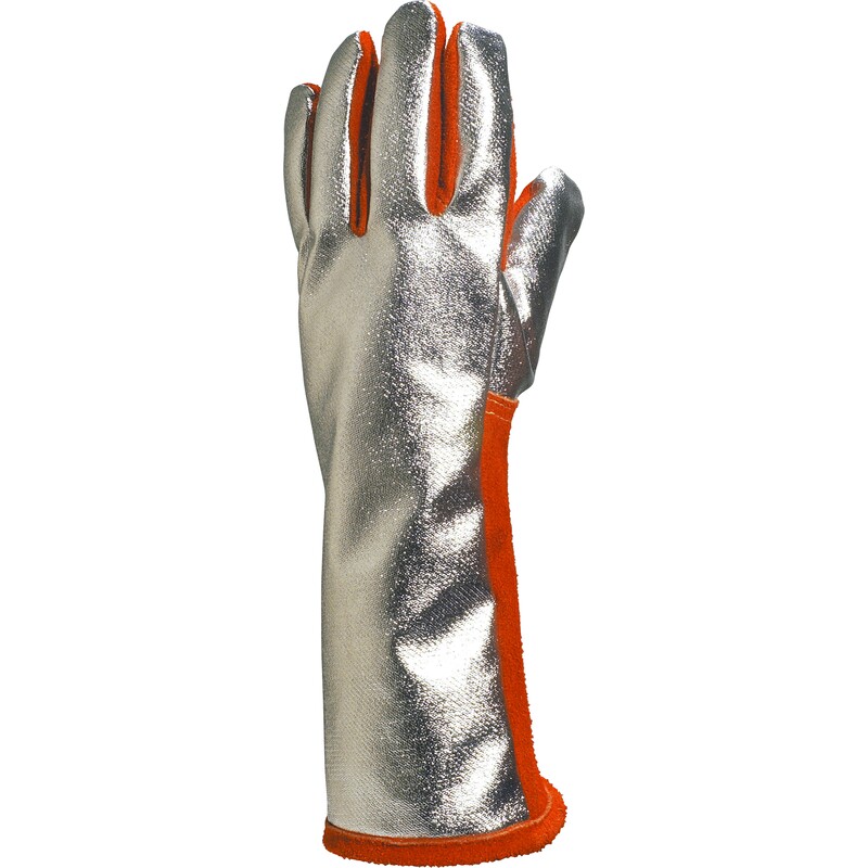 Gesneden en genaaide handschoen handpalm leder/rug leder - Rund - Lengte : 400 mm - DELTAPLUS - TERK400