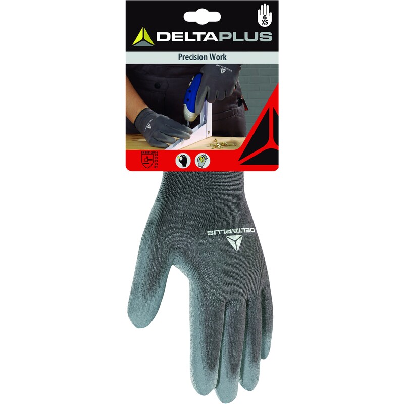 Gebreide handschoen met coating - Polyester - PU - Jauge : 13 - DELTAPLUS - DPVE702PG