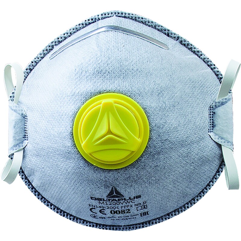 Disposable mask - Houtskool, Synthetisch niet-geweven - Gegoten - Doos van 10 - DELTAPLUS - M1200VWC