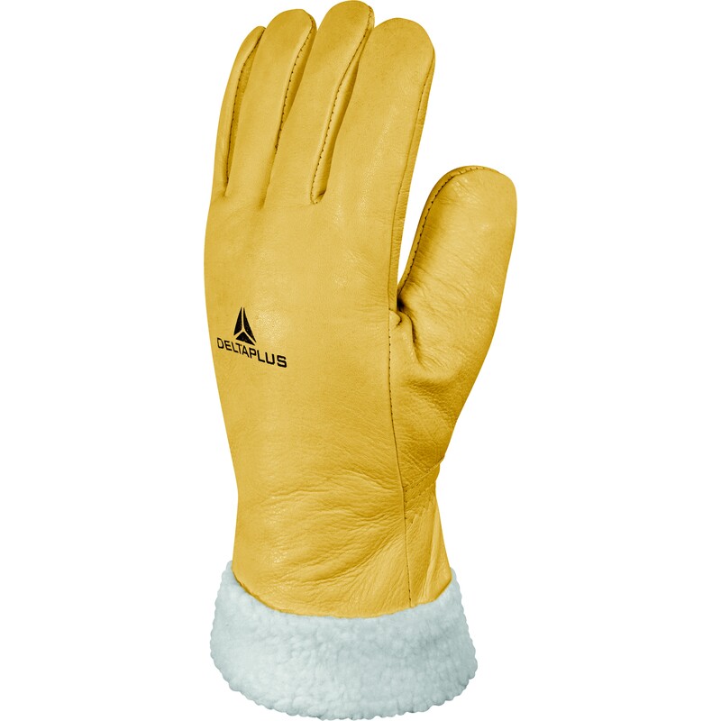 Gesneden en genaaide handschoen handpalm leder/rug leder - Rund - DELTAPLUS - FBF15