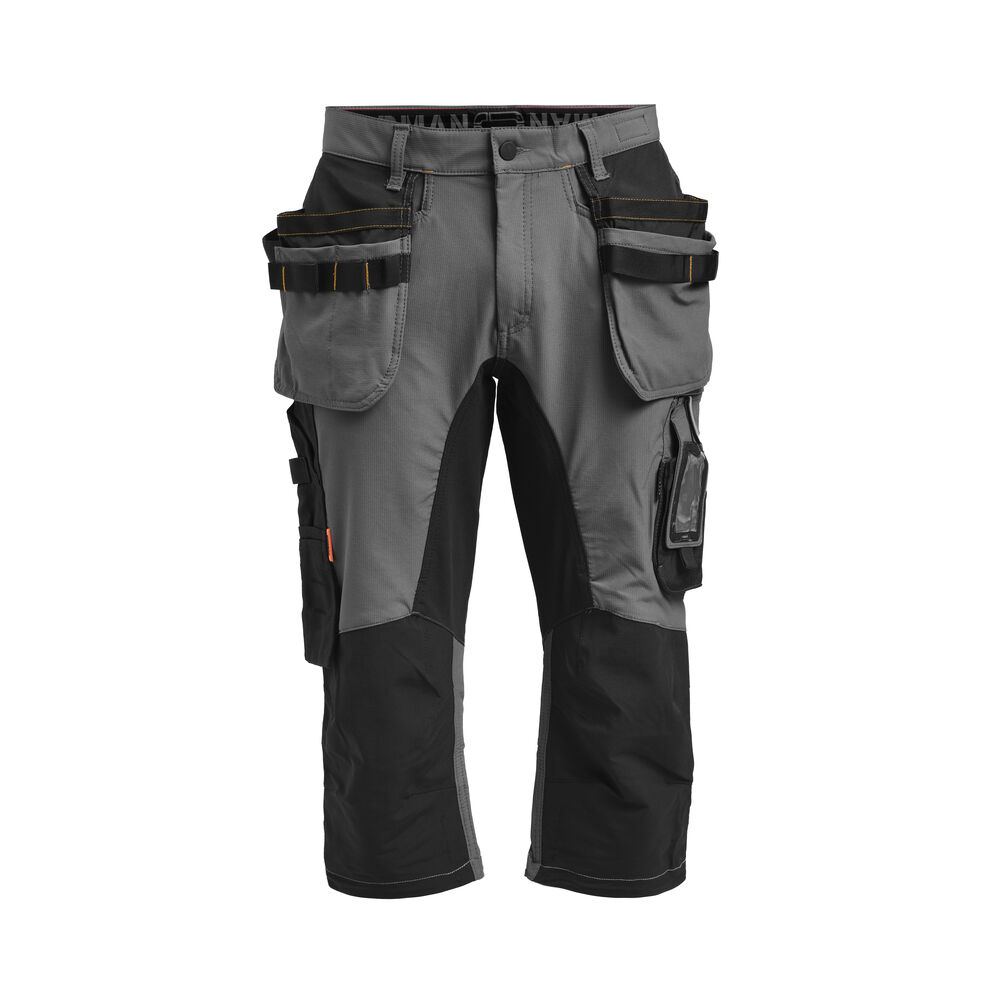 2195 stretch long shorts jobman jo 652195 donkergrijs/zwart, d100
