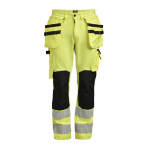 2291 hi vis craftsman trousers stretch jobman jo 652291 geel zwart, d100
