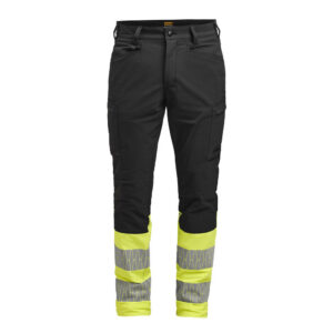 2329 women’s service trousers stretch hi vis jobman jo 652329 zwart/geel, da32