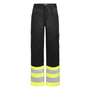 2417 hi vis service trousers stretch jobman jo 652417 zwart/geel, d100