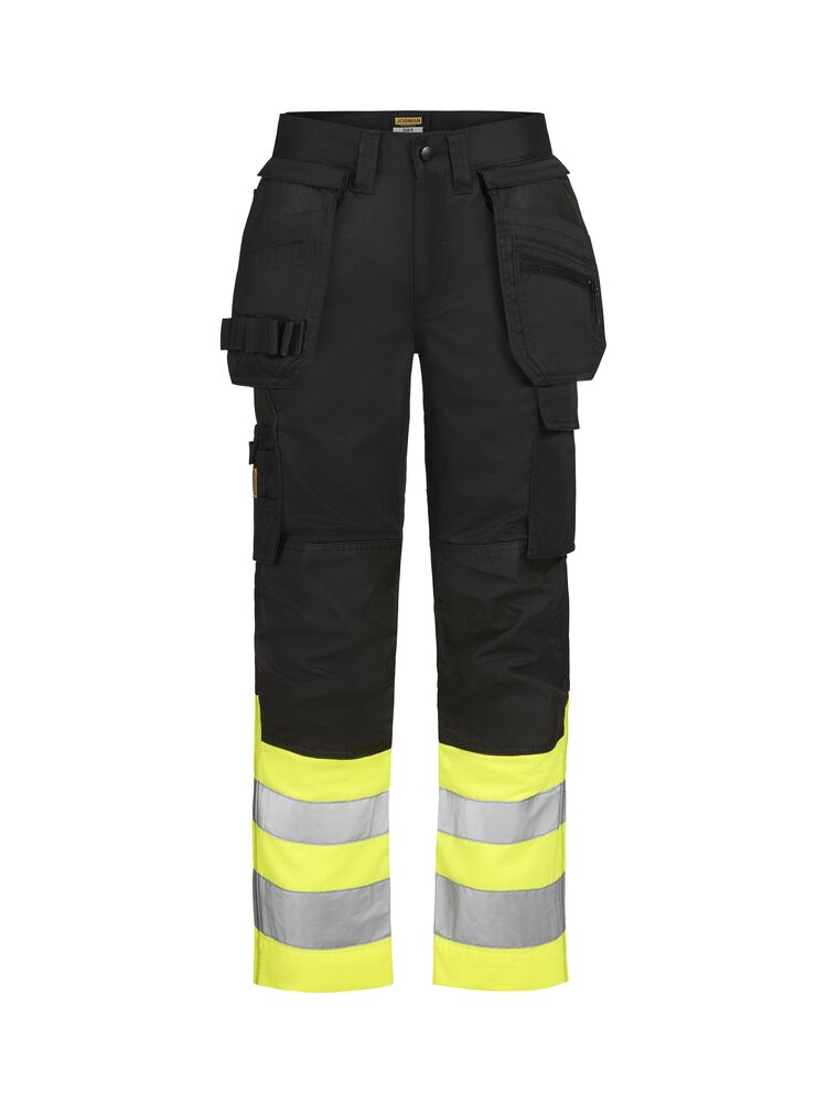 2514 hi vis trousers hp jobman jo 652514 zwart/geel, d100