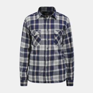 5138 flannel shirt jobman jo 655138 navy/grijs, s