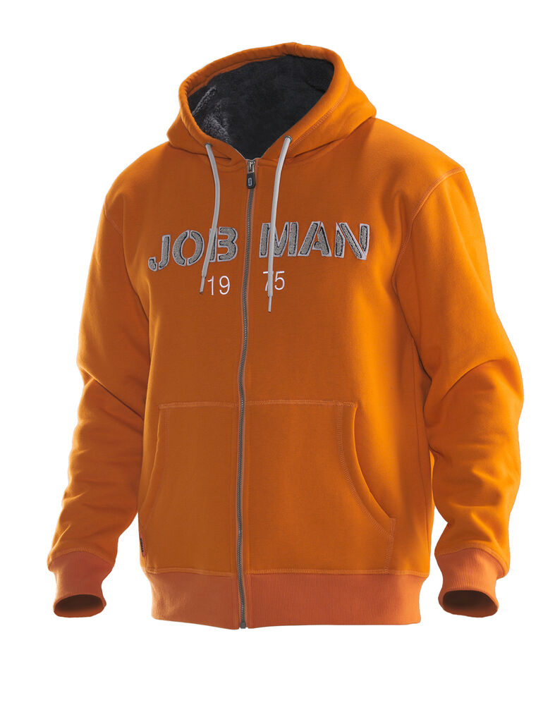 5154 vintage hoodie lined jobman jo 655154 oranje/donkergrijs, s