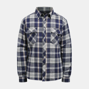 5157 flannel shirt lined jobman jo 655157 navy/grijs, s