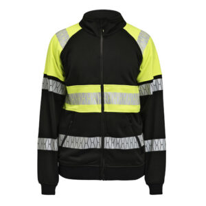 5225 sweatshirt full zip hi vis jobman jo 655225 zwart/geel, 4xl