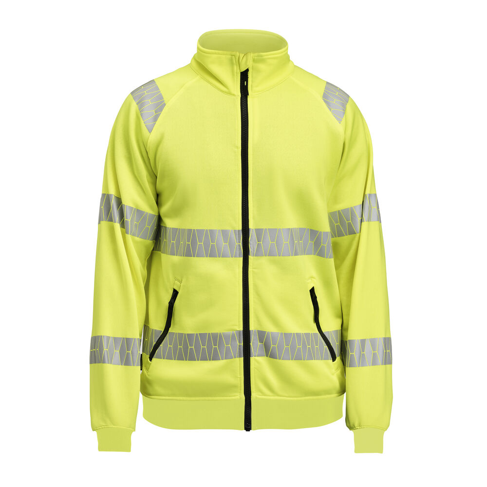 5325 sweatshirt full zip hi vis jobman jo 655325 geel, 4xl