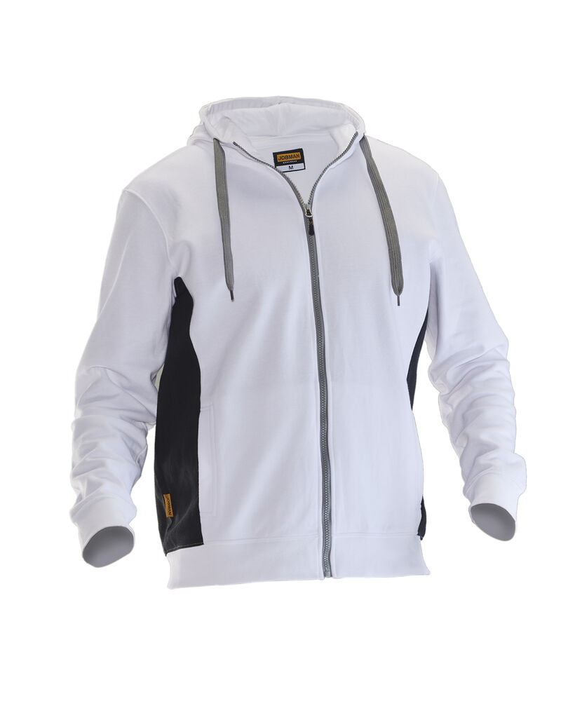 5400 sweatshirt hoodie jobman jo 655400 wit/zwart, 4xl