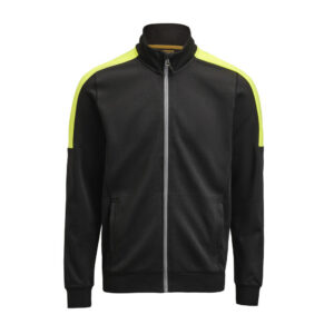 5403 sweatshirt full zip jobman jo 655403 zwart/geel, 4xl