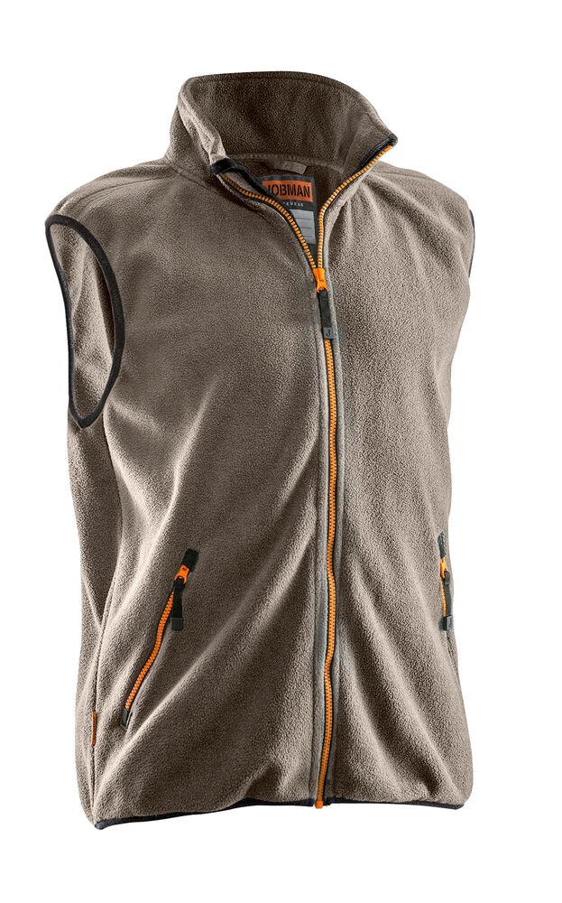 7501 fleece vest jobman jo 657501 khaki, 4xl