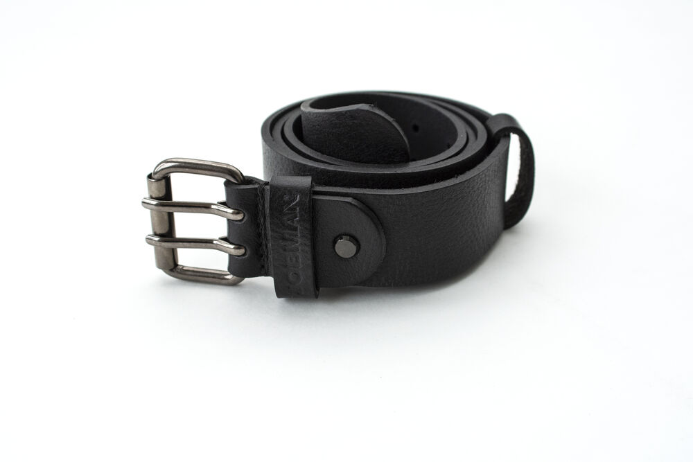 9307 leather belt jobman jo 659307 zwart, 120 cm