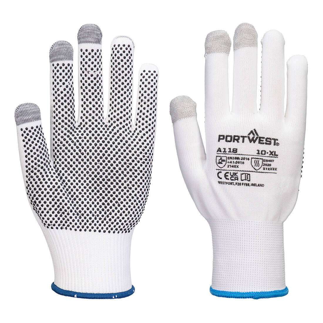 Grip 13 PVC Touchscreen Handschoen met dots (Pk12) - PORTWEST - A118