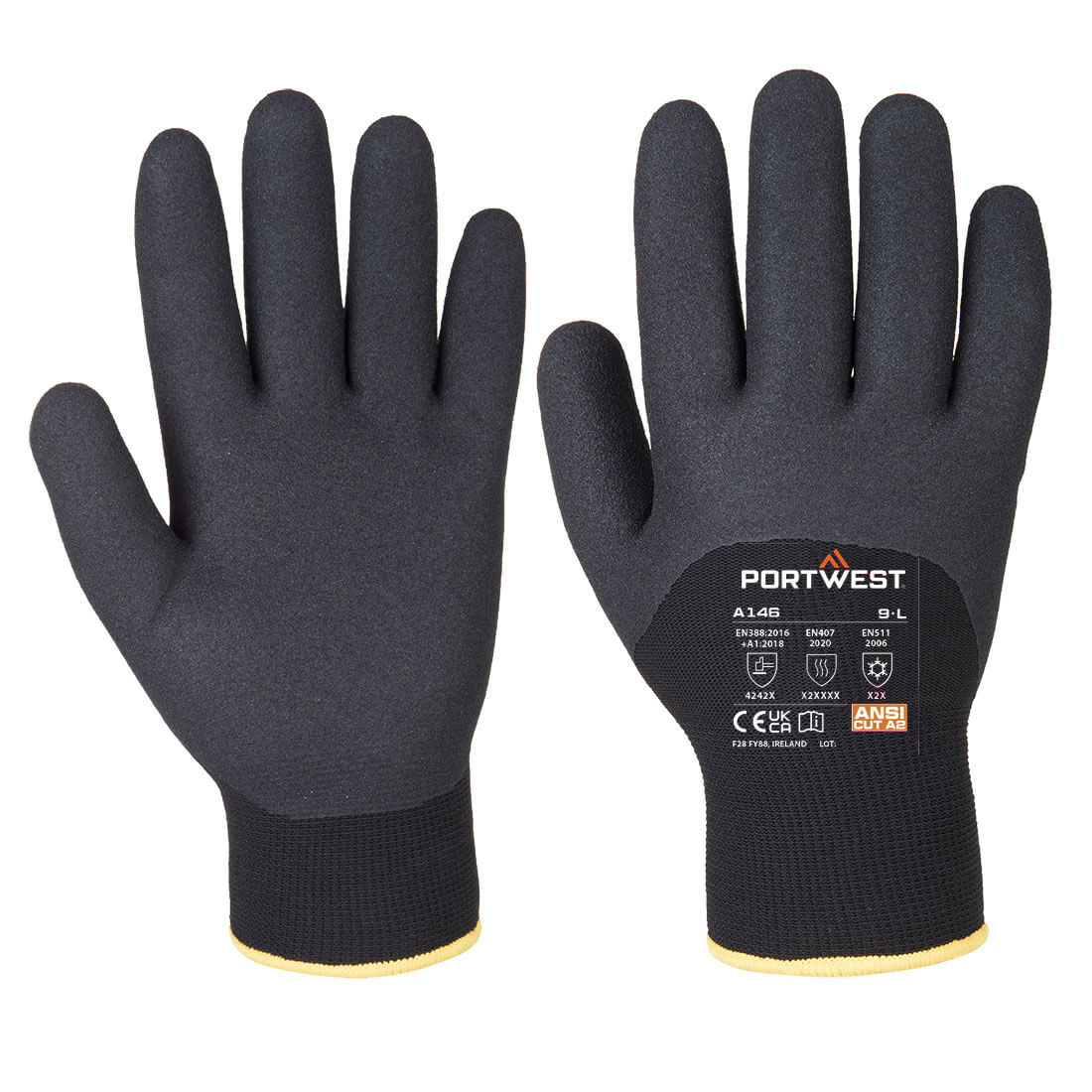 Cold 15 Nitrile Sandy 3/4 Dipped Glv. - PORTWEST - A146