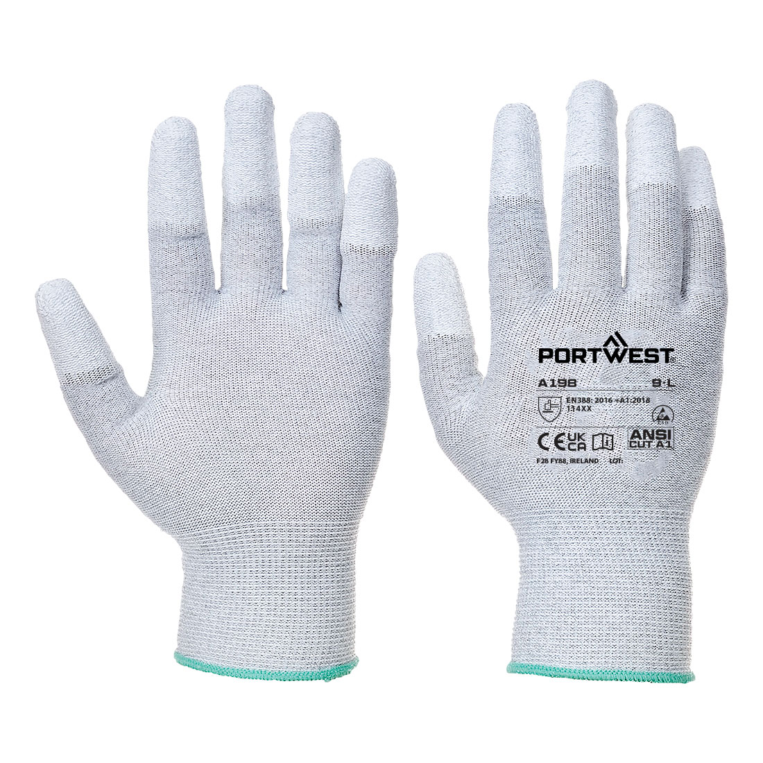 ESD 13 PU Fingertip Glove - PORTWEST - A198