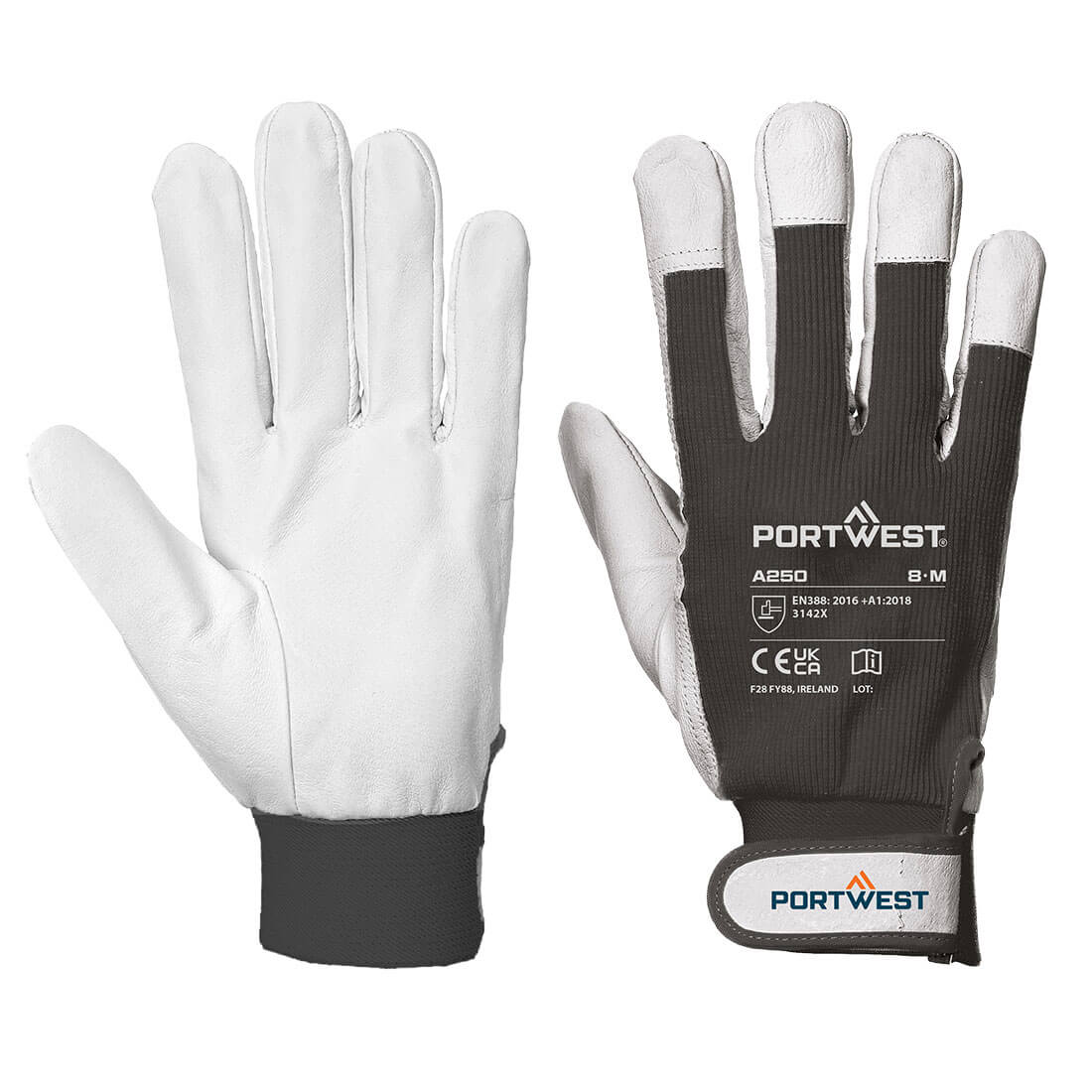 Leather 110 Grain Palm Mechanical Glv. - PORTWEST - A250