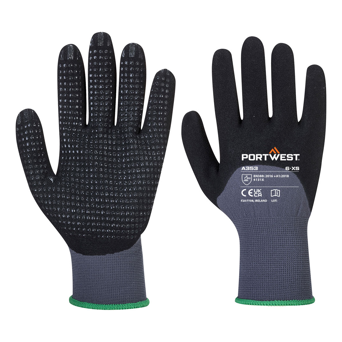 Grip 15 Ntrl Sandy 3/4 Palm Dot Glv. - PORTWEST - A353