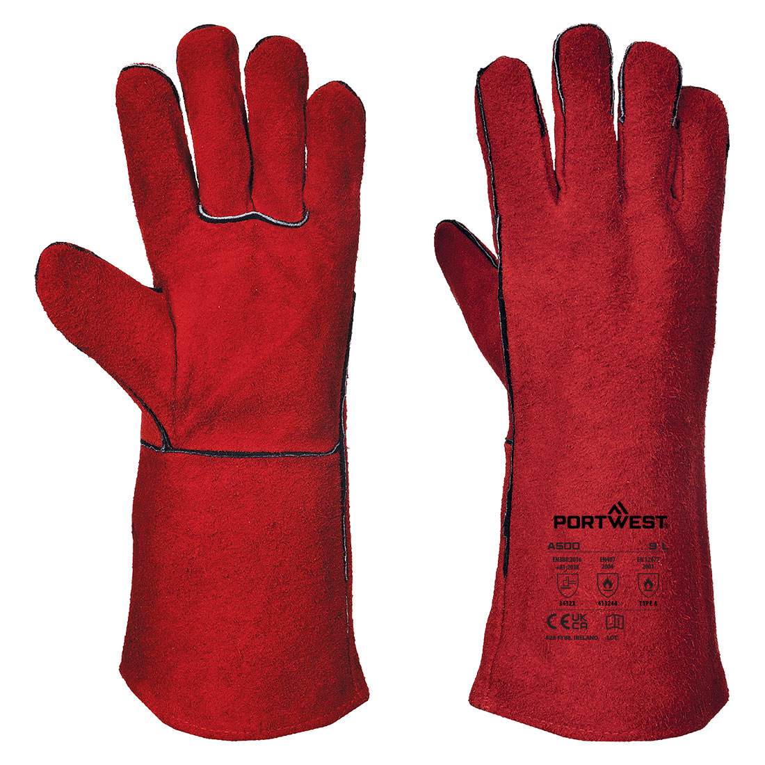 Welders 210 Split Leather Red Gauntlet - PORTWEST - A500