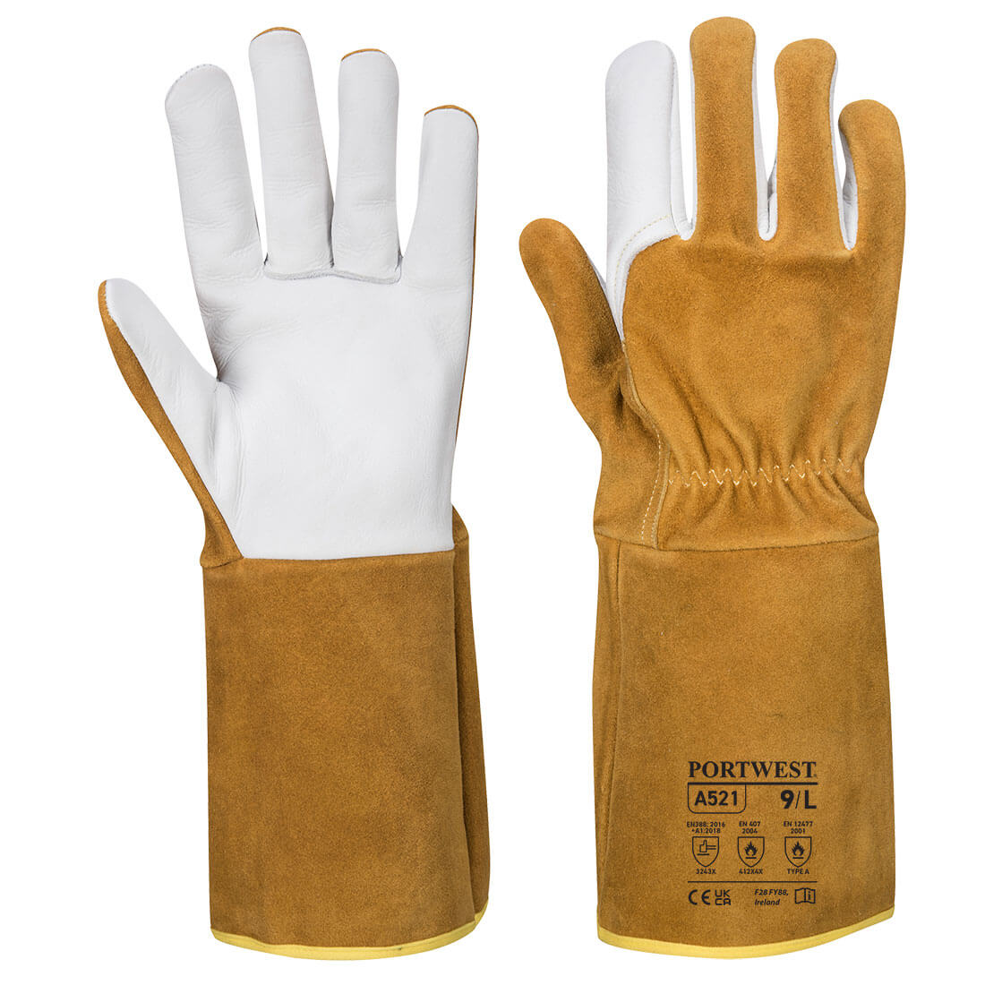 TIG Welders 220 Grain Leather Gauntlet - PORTWEST - A521