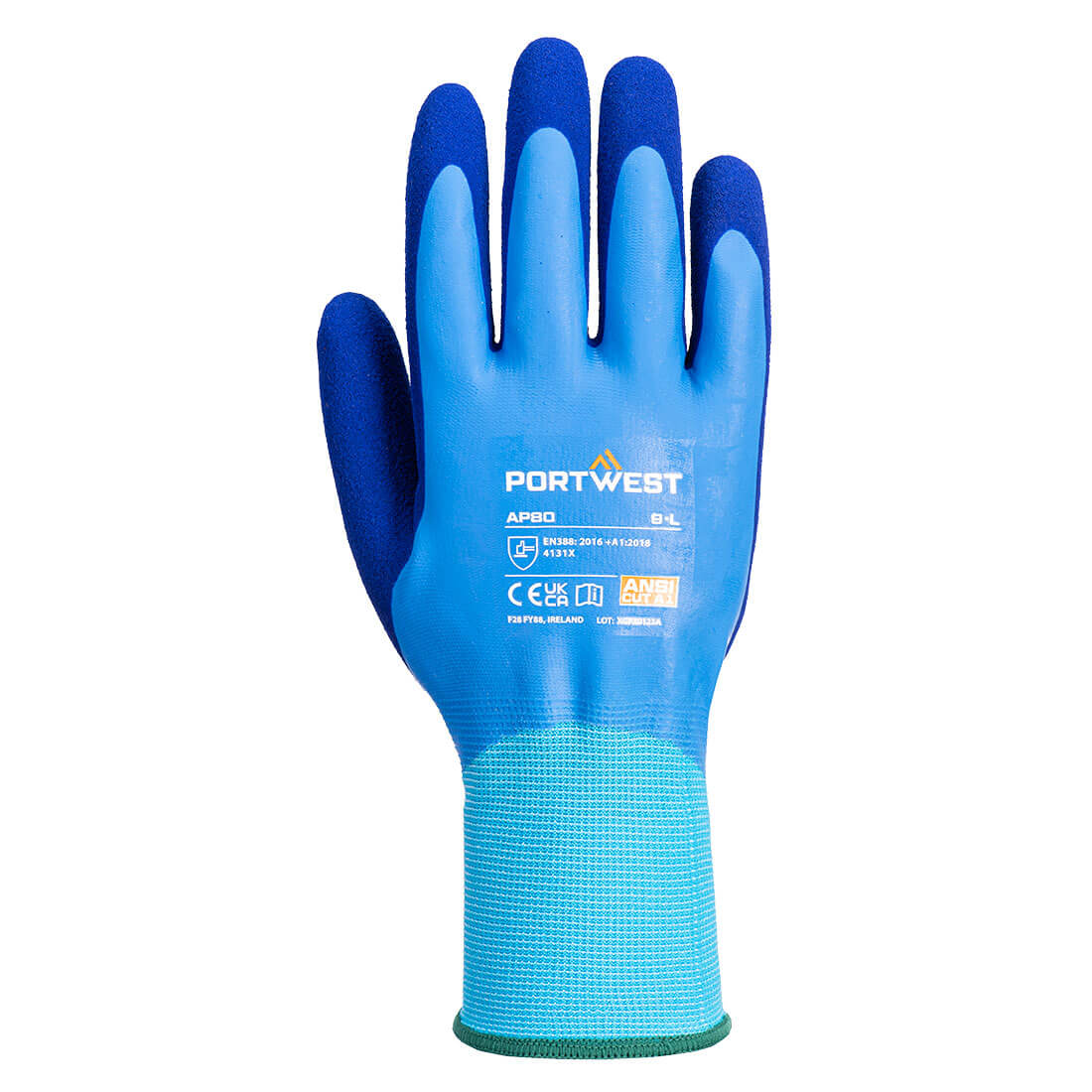 Grip 13 Latex Foam Aqua Glove - PORTWEST - AP80