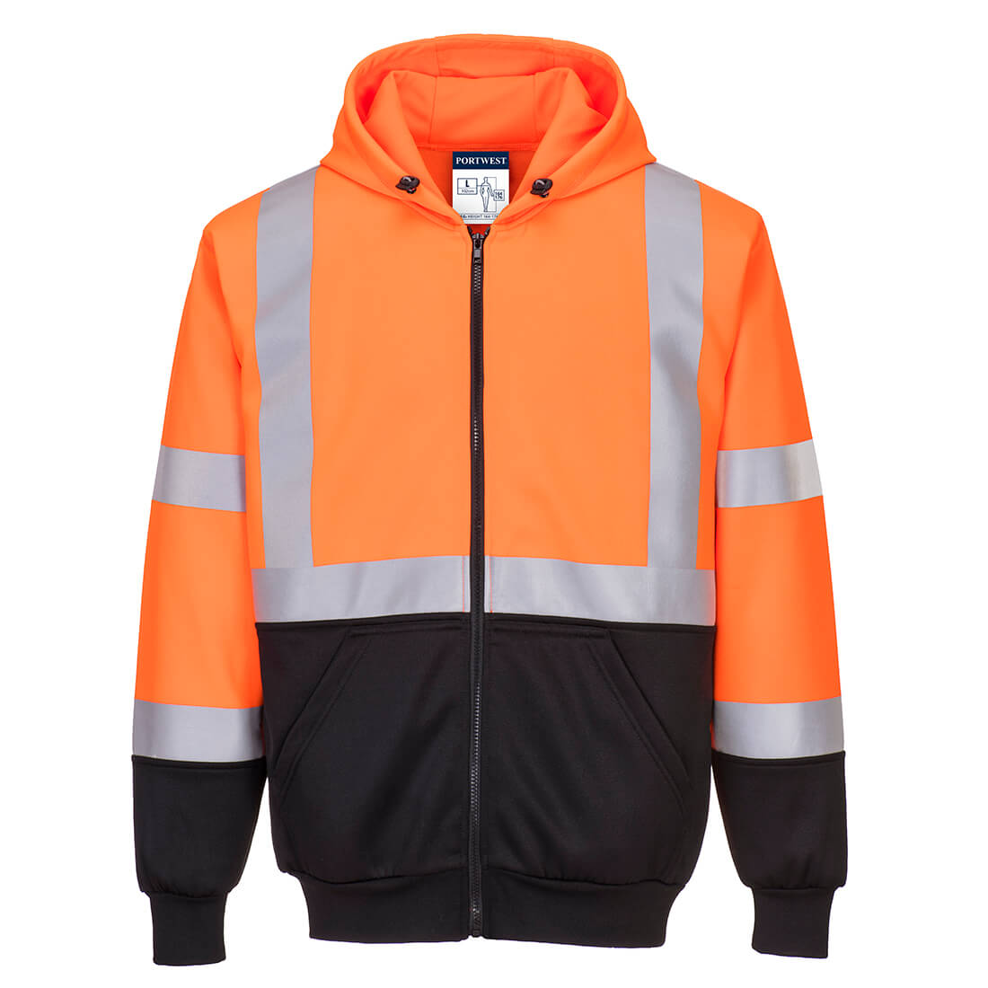 Hi-Vis Contrast Zipped Hoodie - PORTWEST - B315