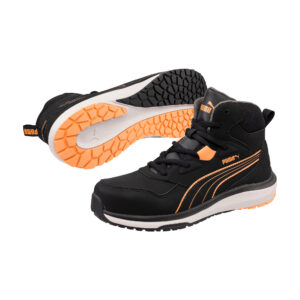 stepper mid s3s puma safety pu 26333 zwart/oranje, 35