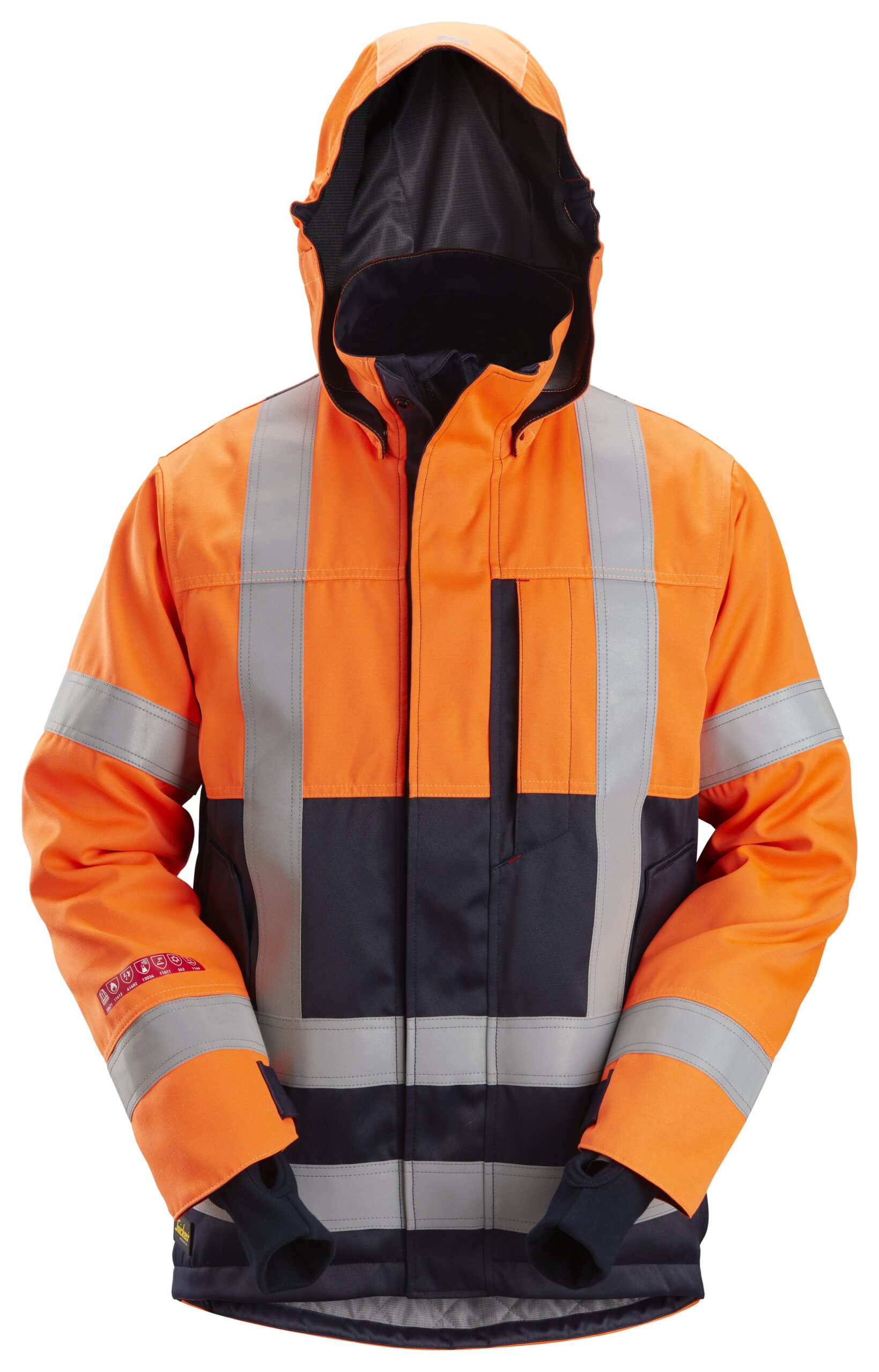 protecwork, isolerend jack met capuchon, high vis klasse 3 snickers workwear 1164 high vis oranje, xs
